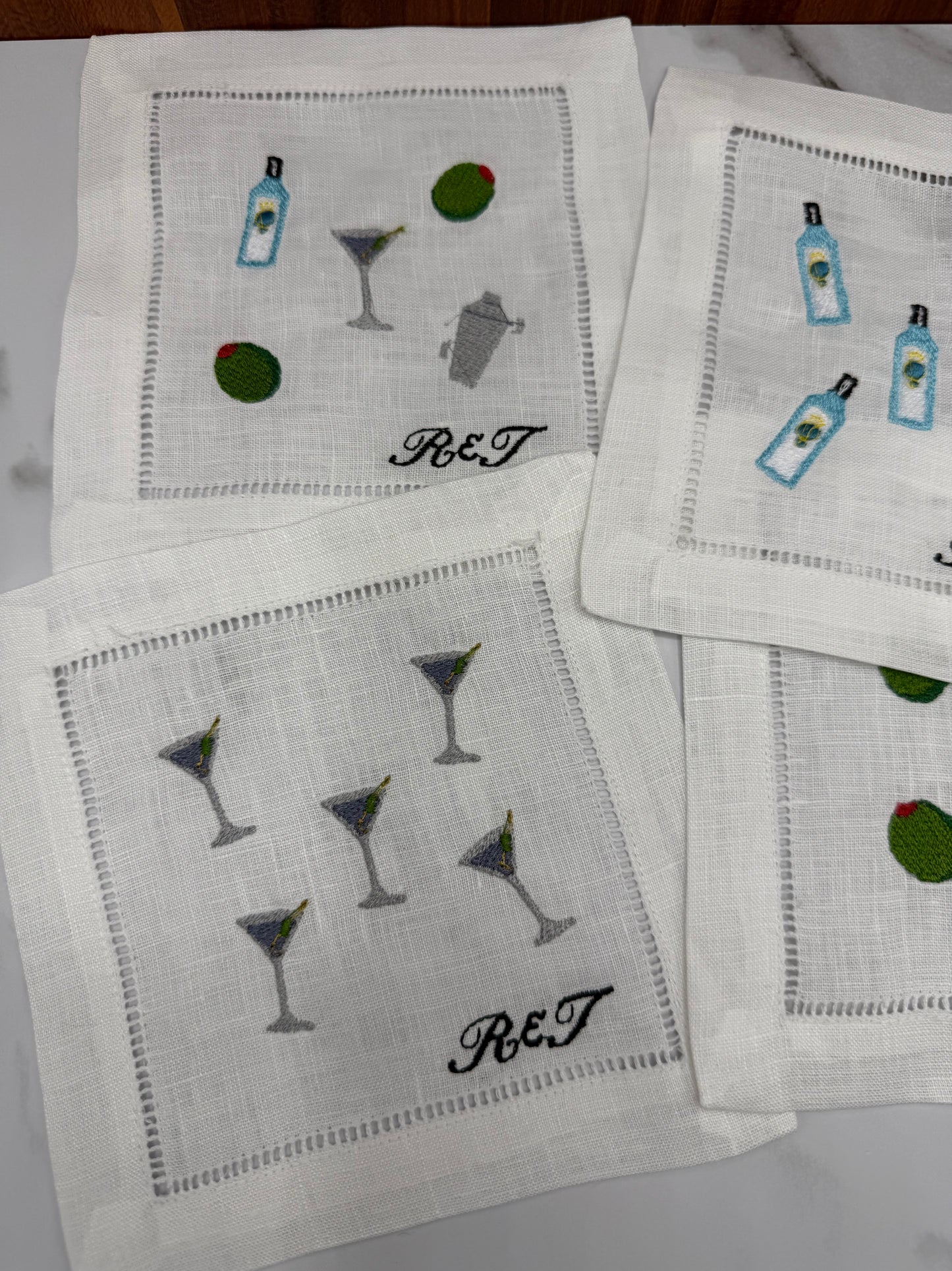 The Happy Hour | Martini Linen Coasters, Pack of 4