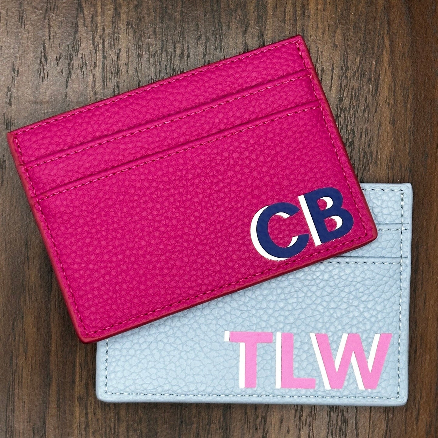 The Pocket Pop | Monogrammed Leather Cardholder