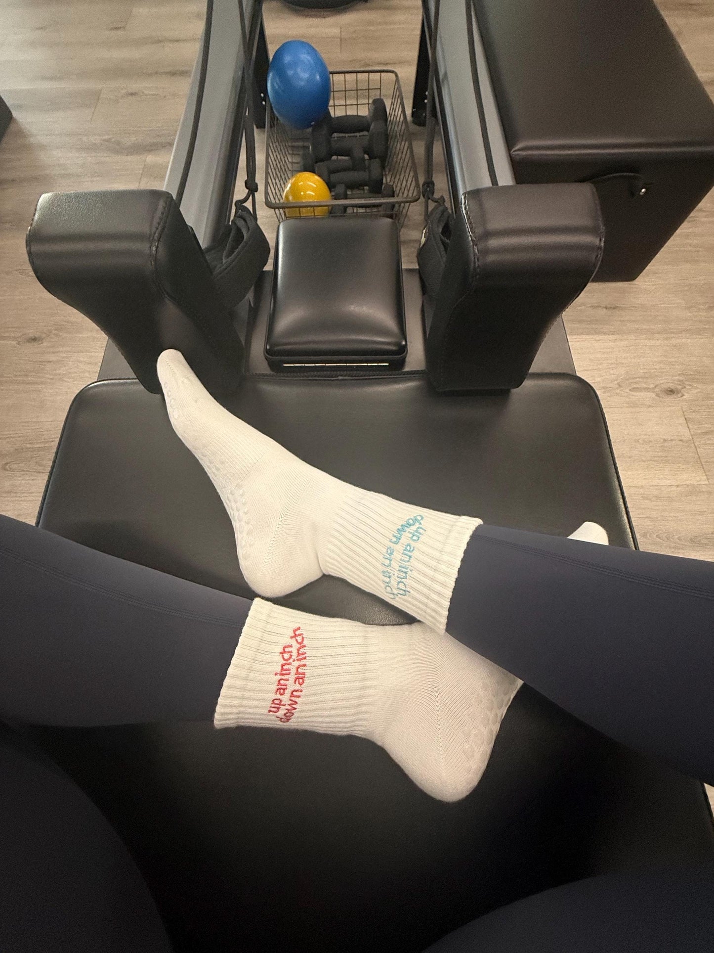 Dumbells Workout Custom Socks – Non Slip Grip, Calf or Crew for Pilates & Barre | Size US 6 to 9