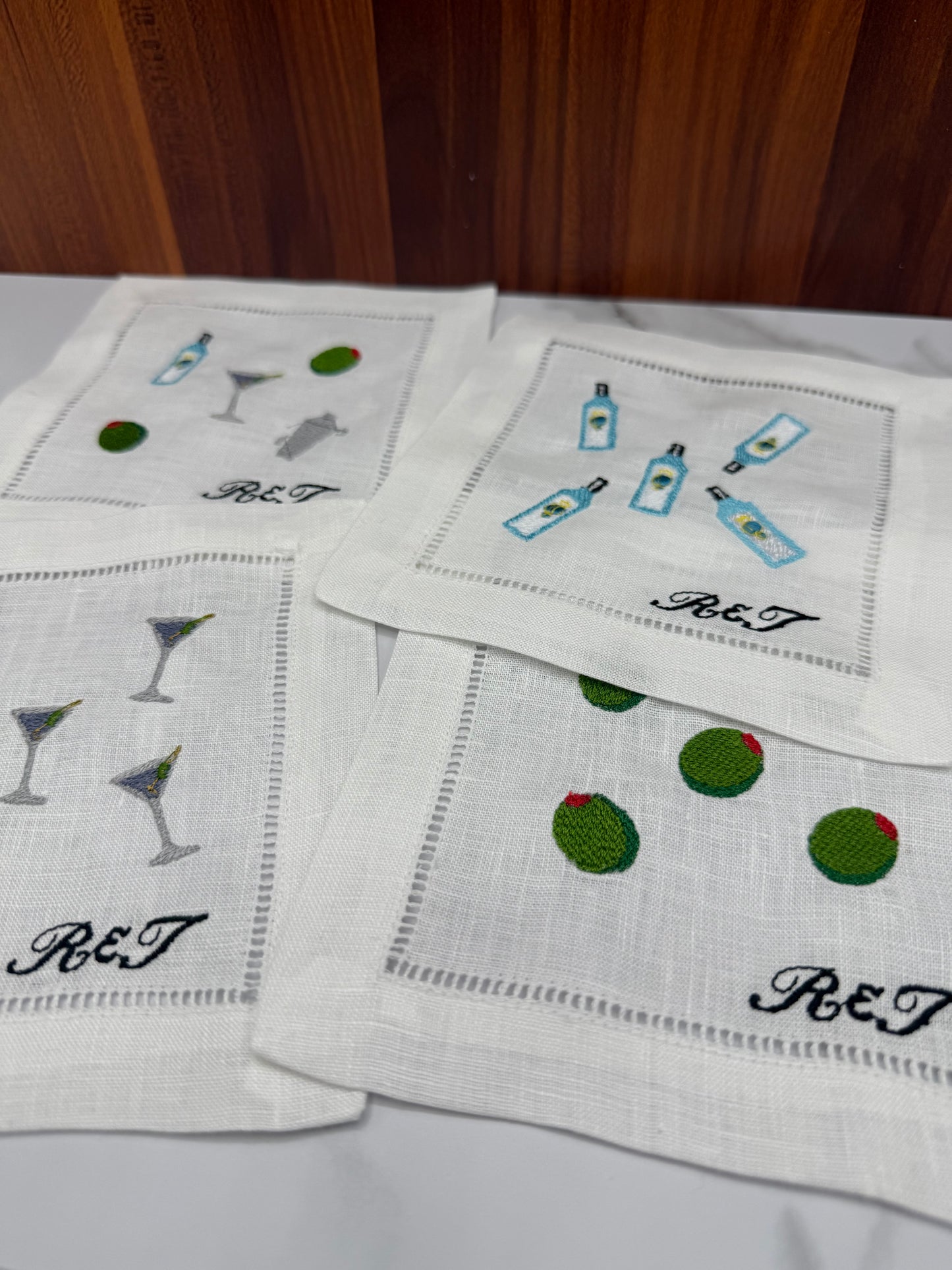 The Happy Hour | Martini Linen Coasters, Pack of 4