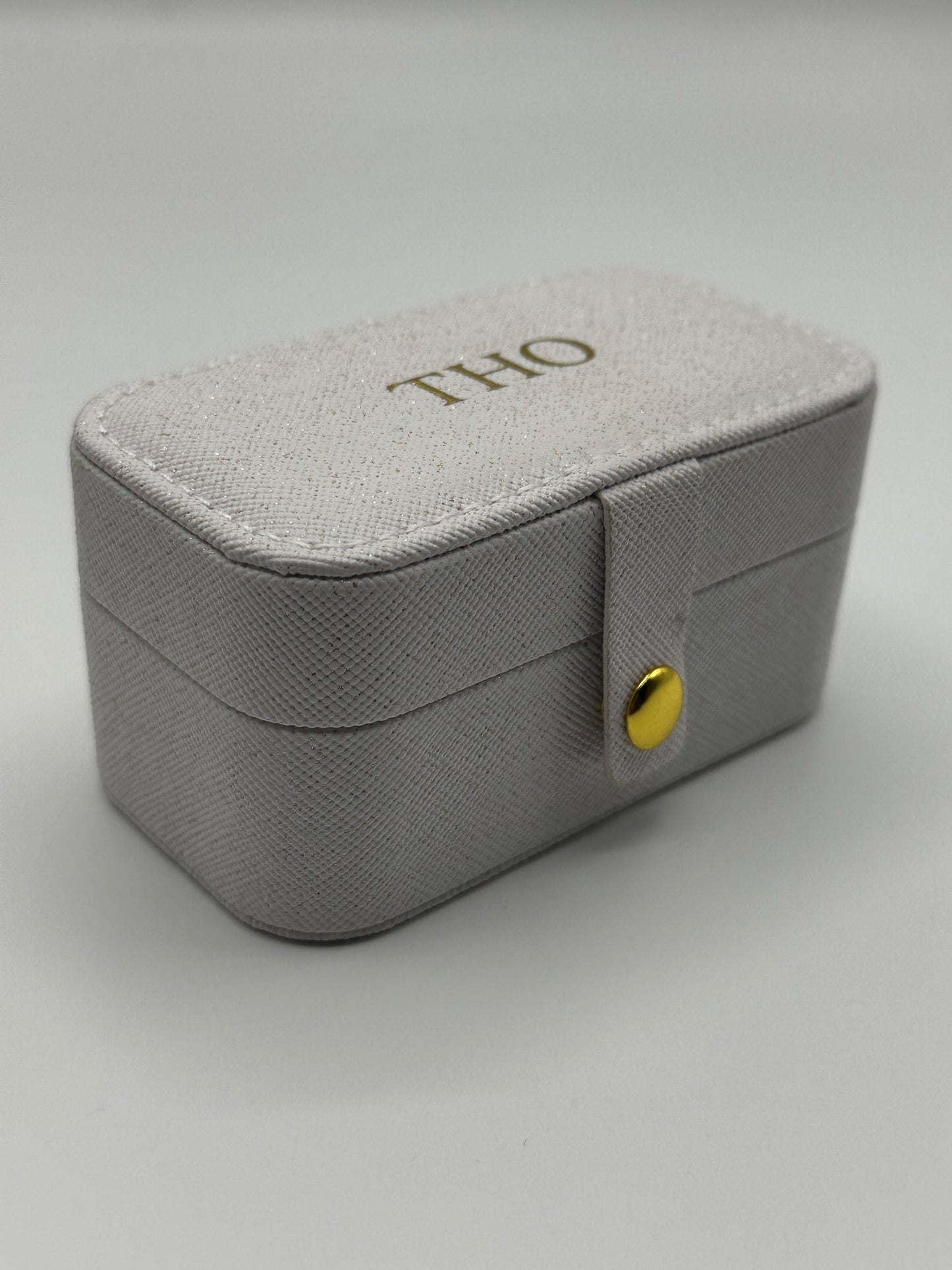 The Milan Mini Jewelry Box – Personalized Small Travel Jewelry Case with Gold or Silver Name, Custom Gift for Her