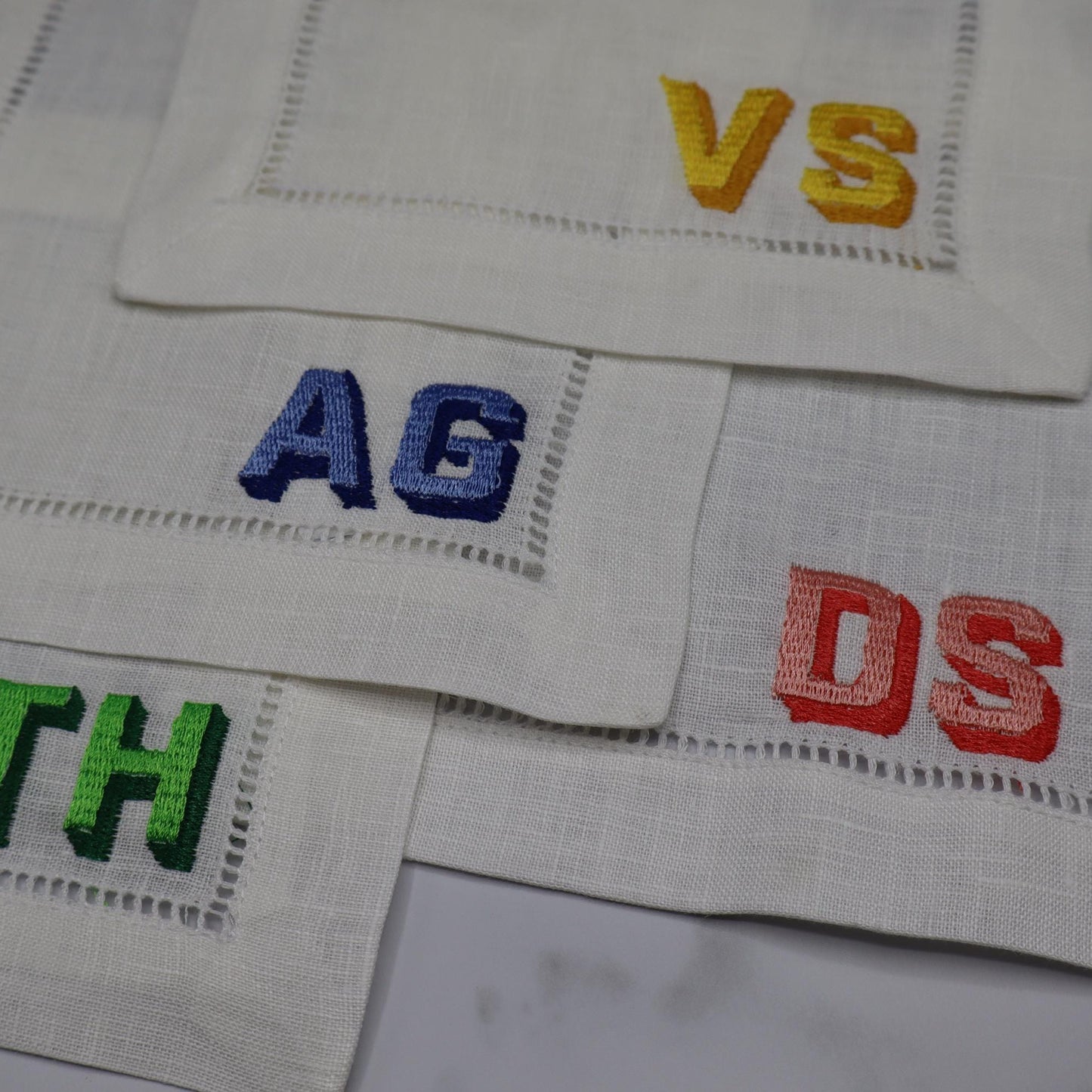 Block Party | Set of 4 Custom Coasters with Initials