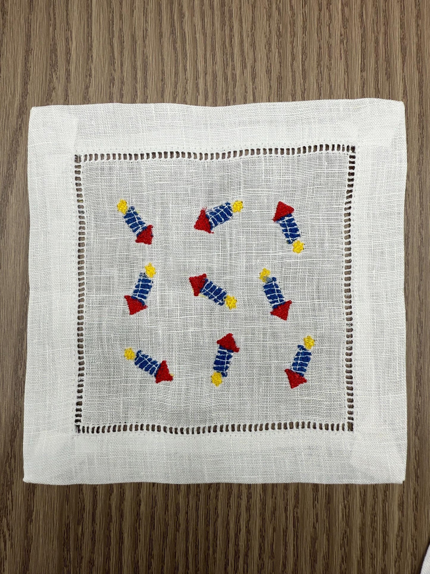 Party in The USA | Embroidered Linen Coasters