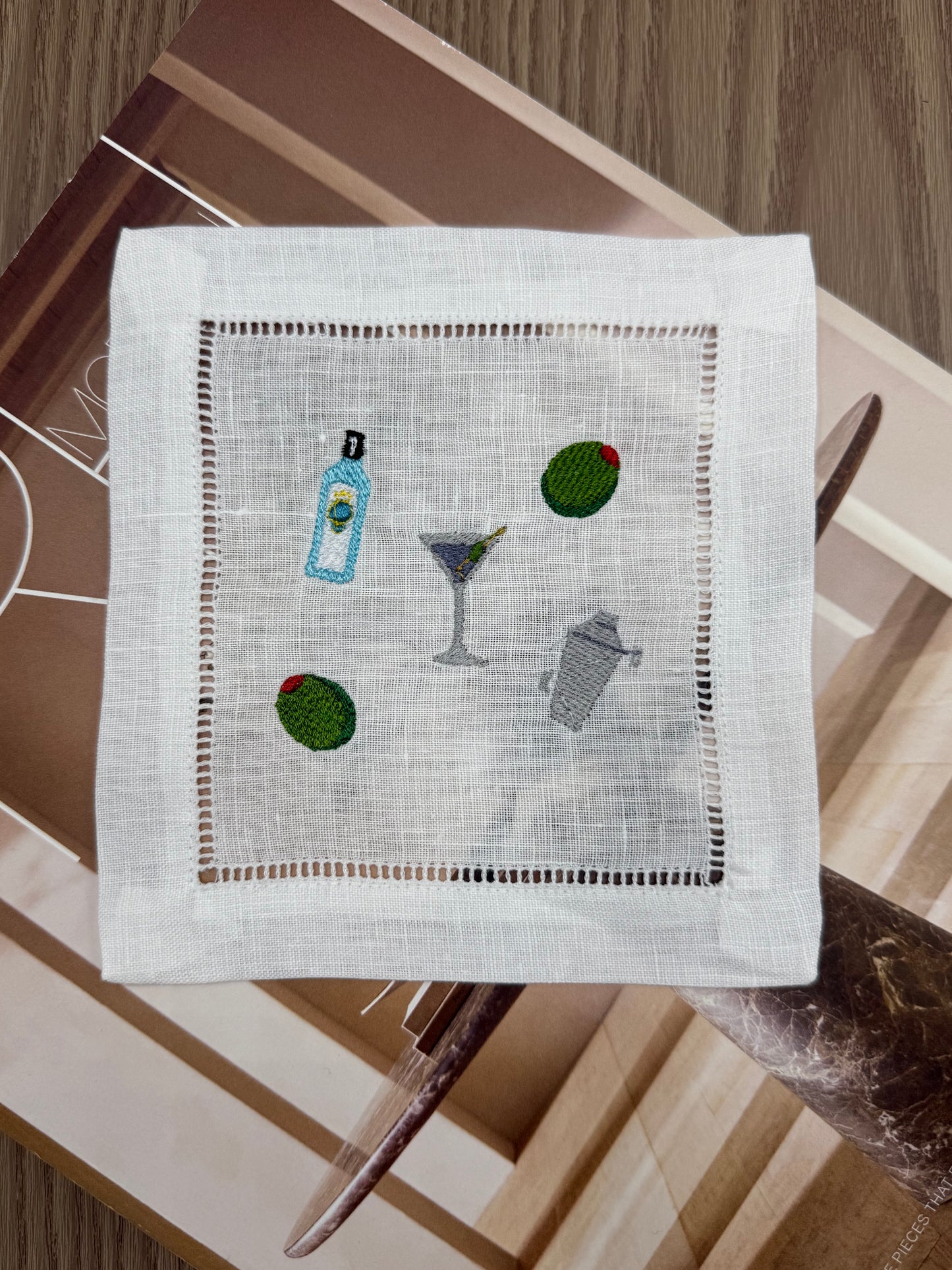 The Happy Hour | Martini Linen Coasters, Pack of 4