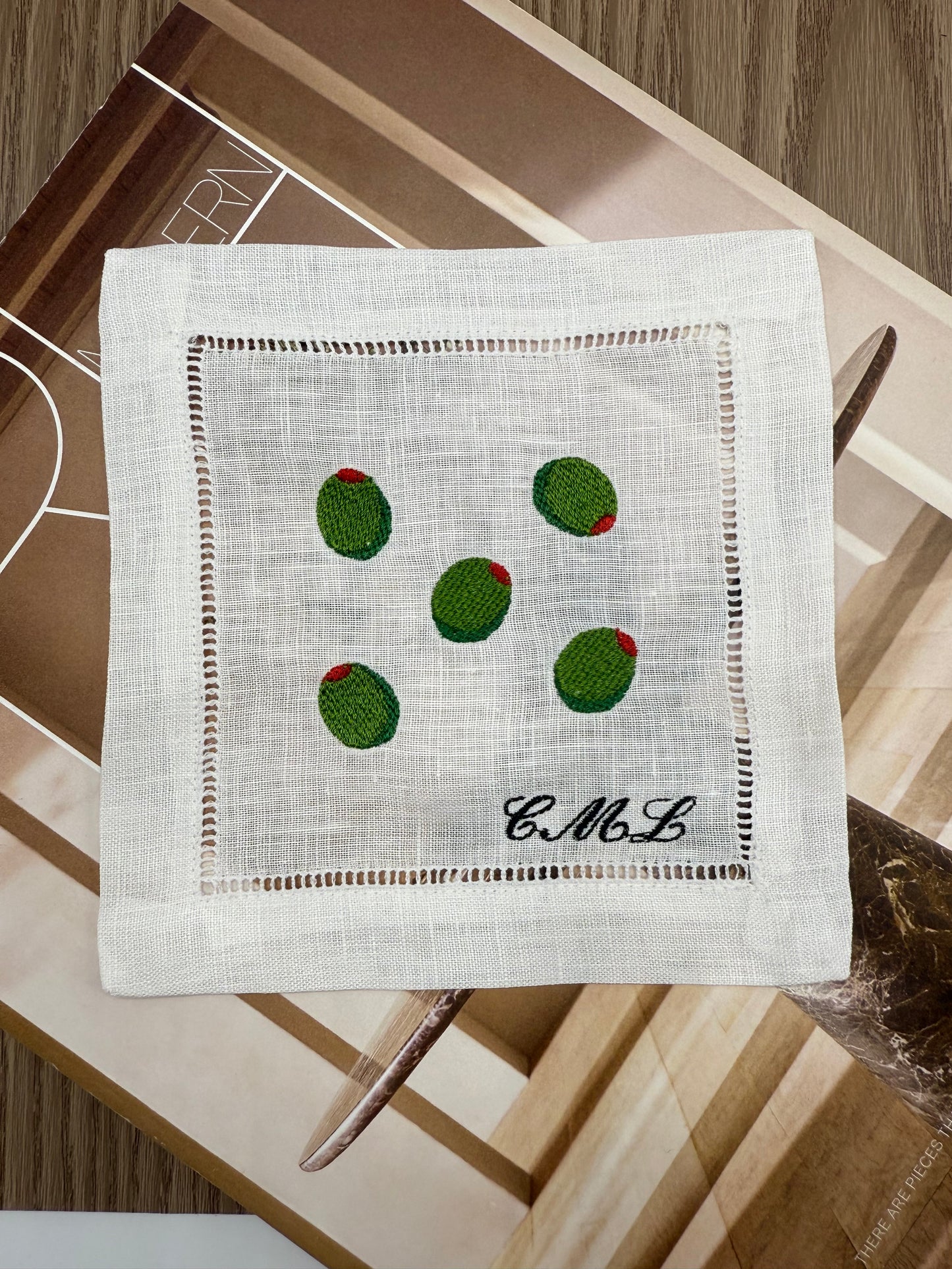The Happy Hour | Martini Linen Coasters, Pack of 4