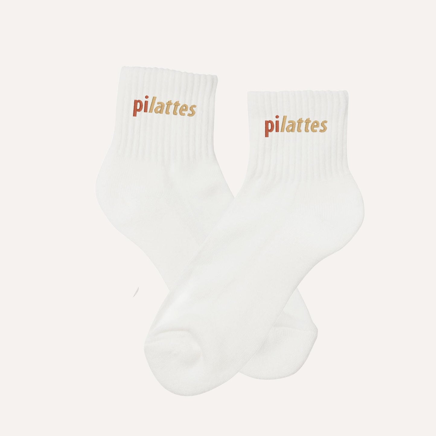Pilattes Embroidered Socks – Custom Crew, Calf, or Non-Slip | Pilates & Coffee Inspired Athleisure