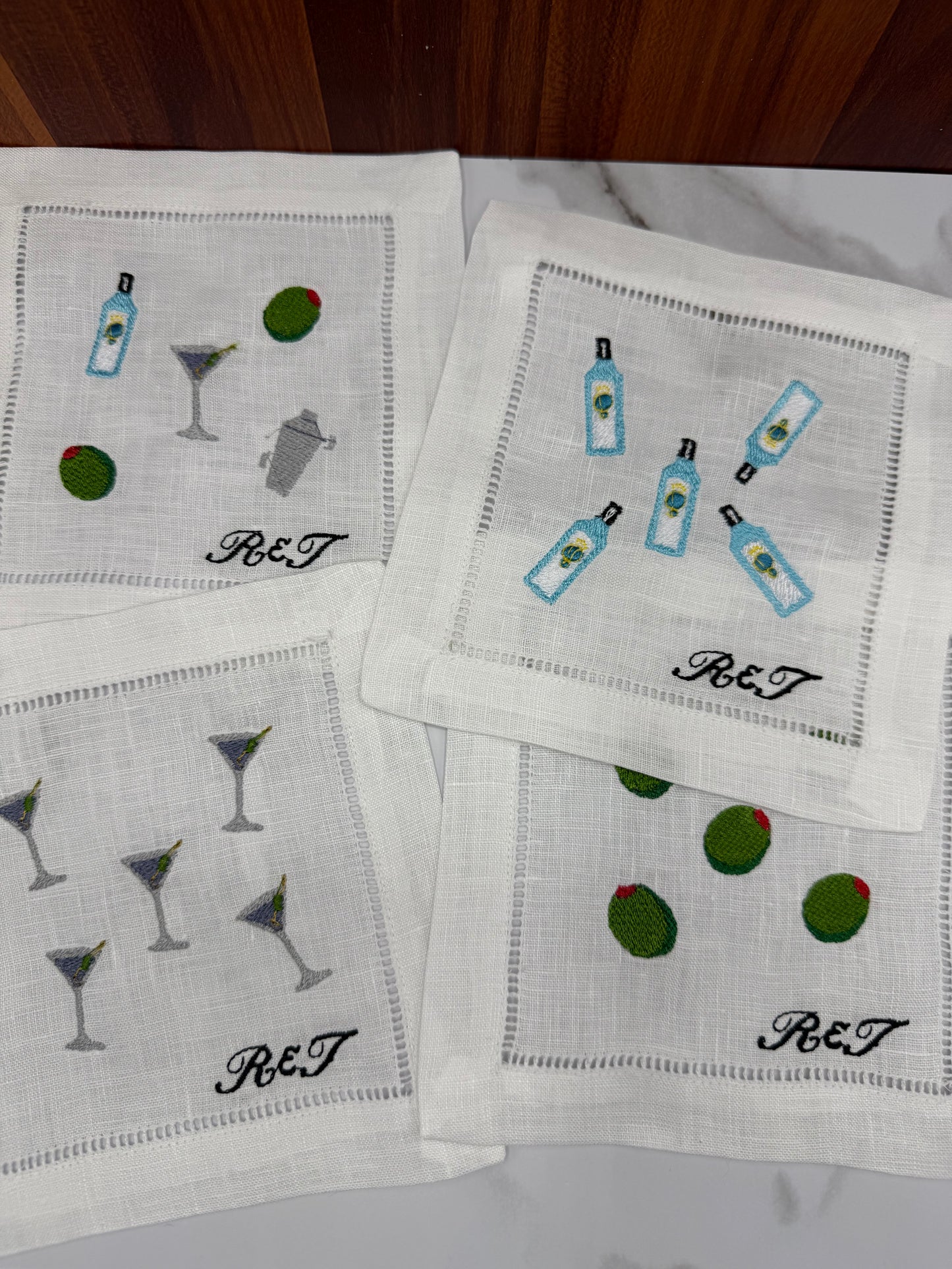 The Happy Hour | Martini Linen Coasters, Pack of 4