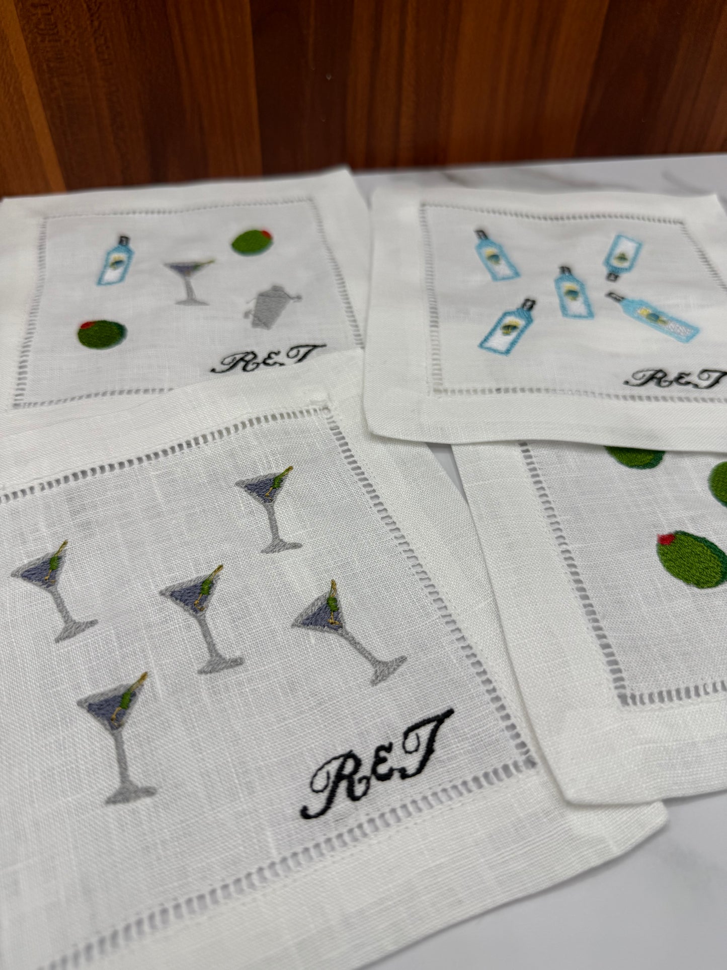 The Happy Hour | Martini Linen Coasters, Pack of 4