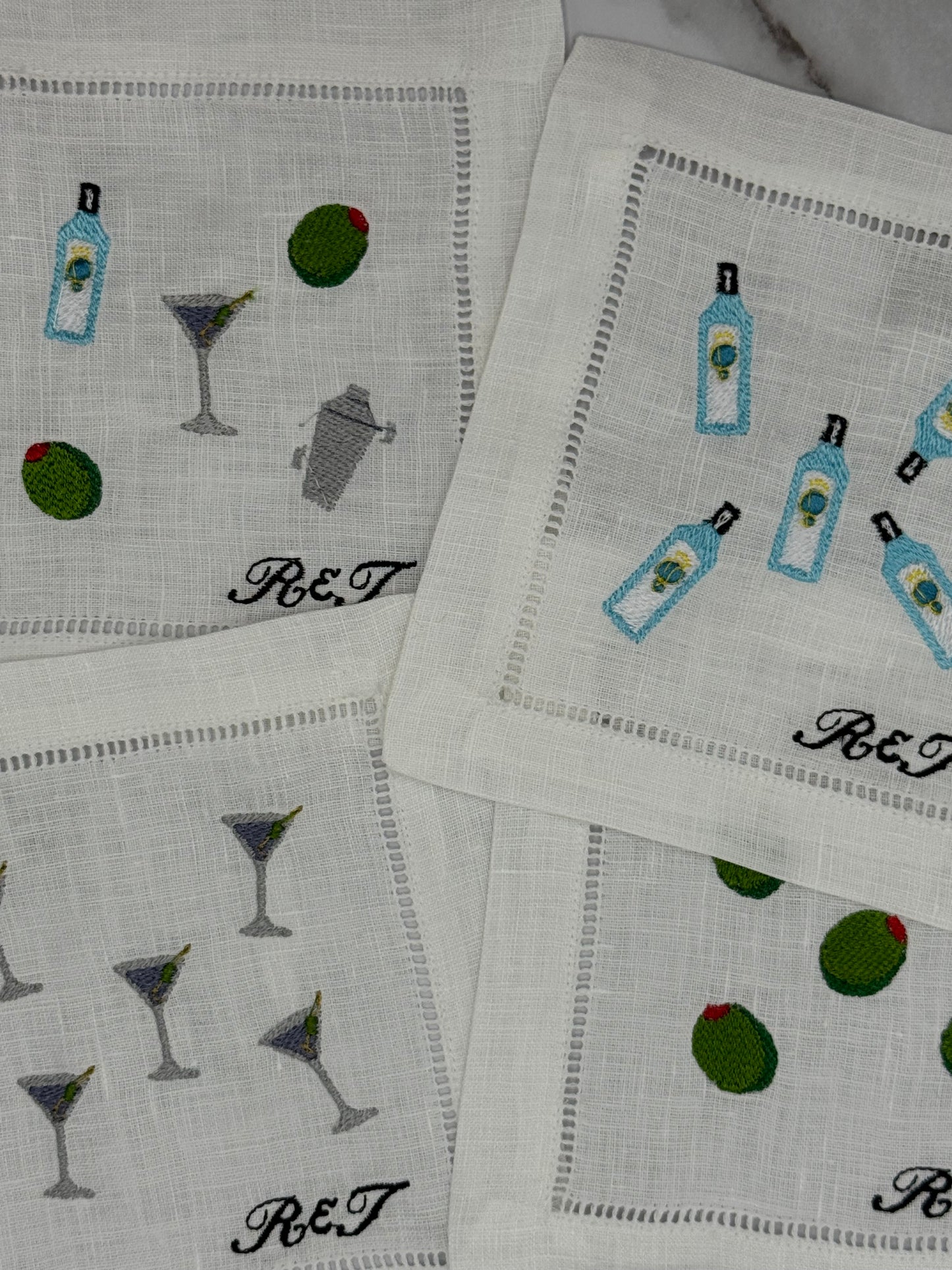 The Happy Hour | Martini Linen Coasters, Pack of 4