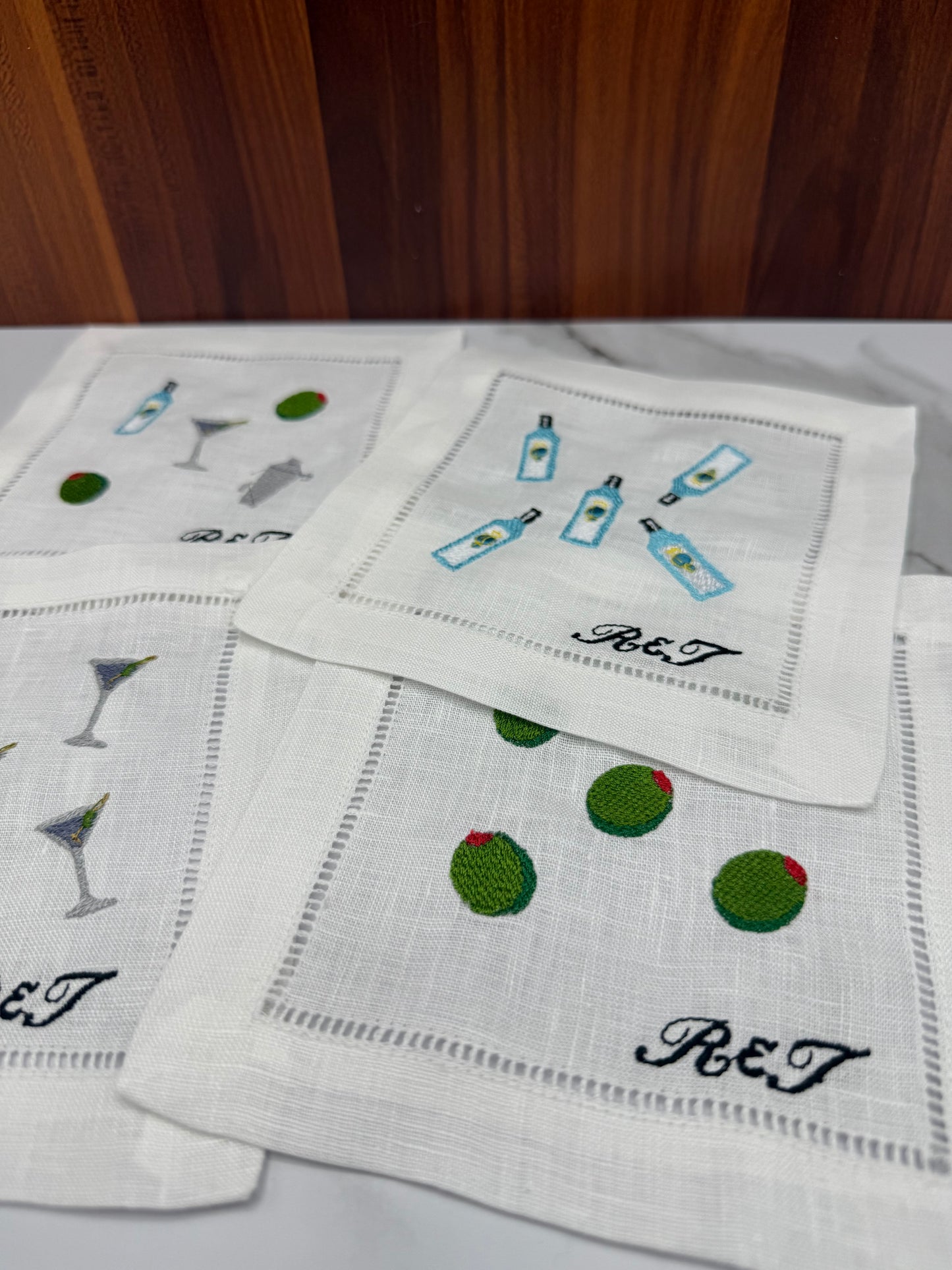 The Happy Hour | Martini Linen Coasters, Pack of 4