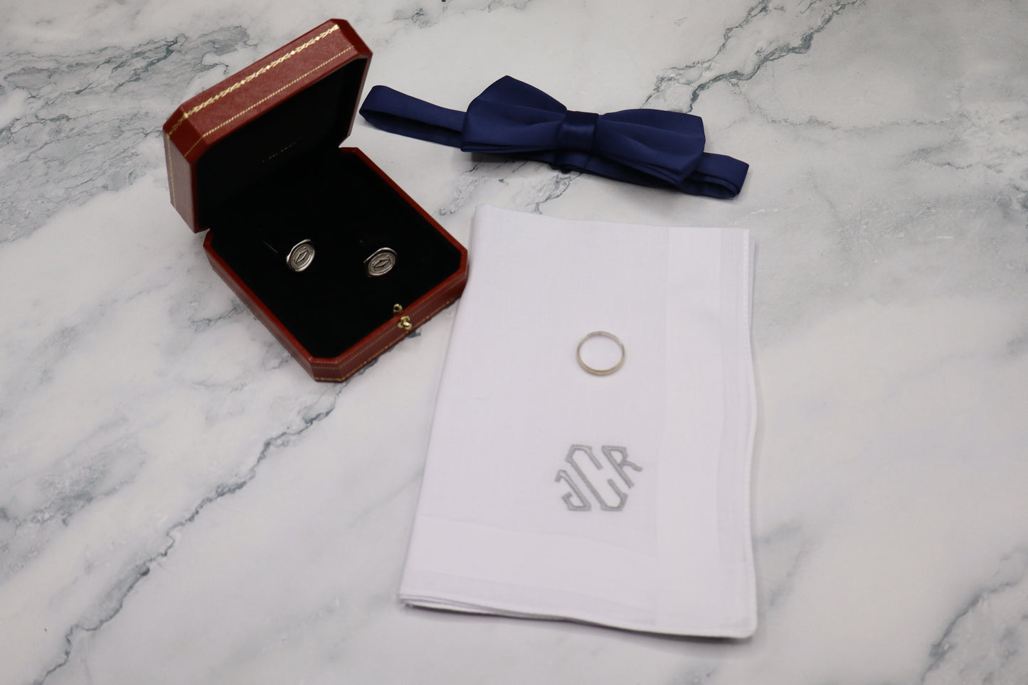 The New York Set – Personalized Handkerchiefs with Classic Serif Initials, Embroidered Monogram, Custom 5-Pack Gift for Him or Her