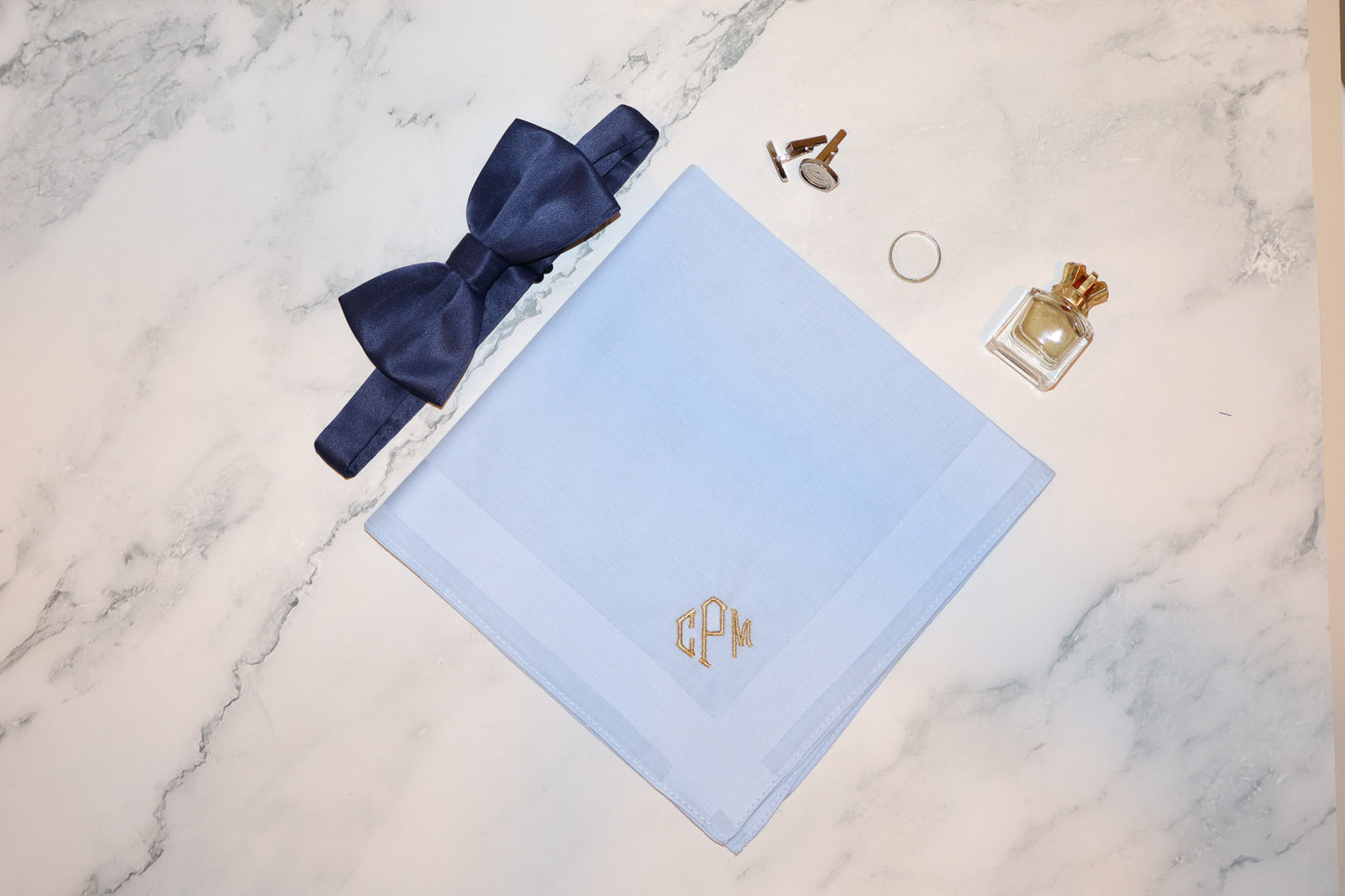 The New York Set – Personalized Handkerchiefs with Classic Serif Initials, Embroidered Monogram, Custom 5-Pack Gift for Him or Her