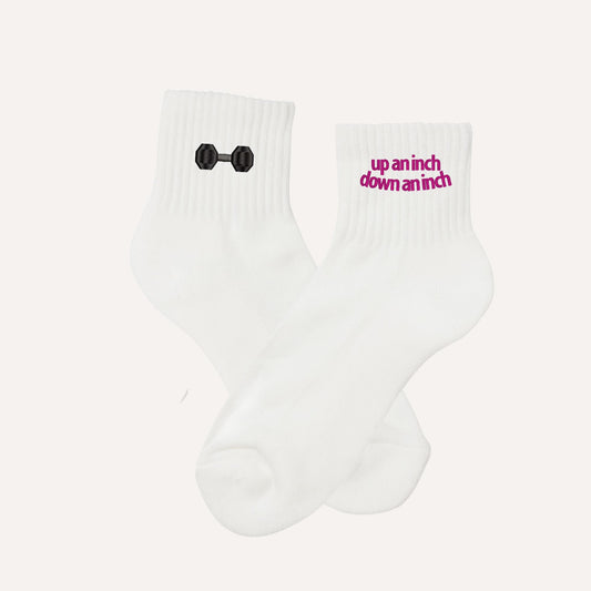 Dumbells Workout Custom Socks – Non Slip Grip, Calf or Crew for Pilates & Barre | Size US 6 to 9