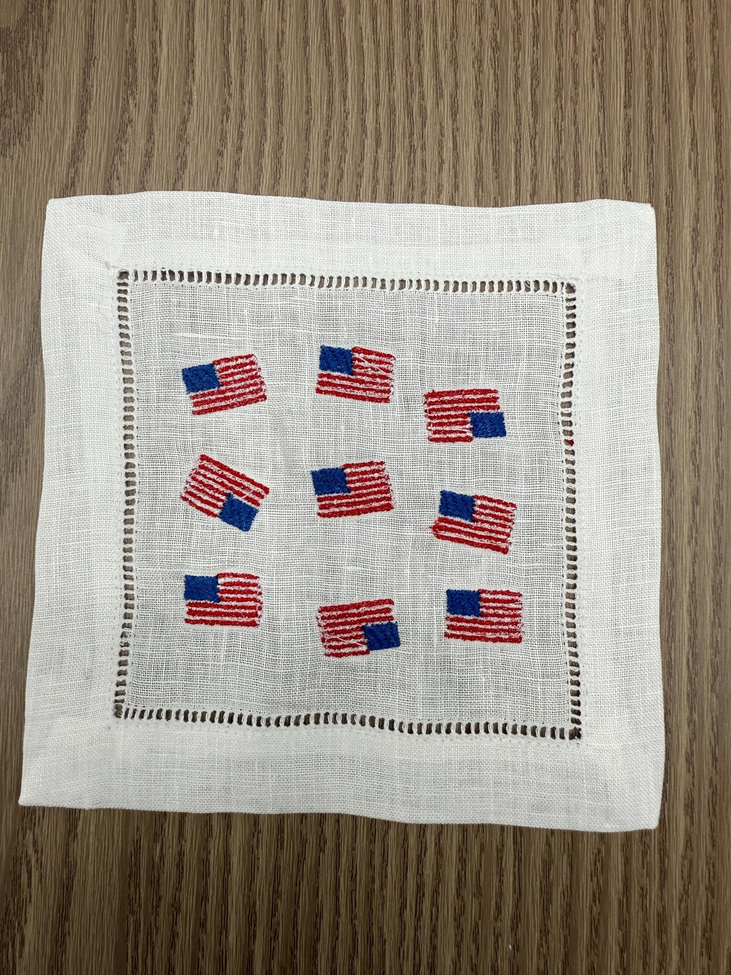 Party in The USA | Embroidered Linen Coasters