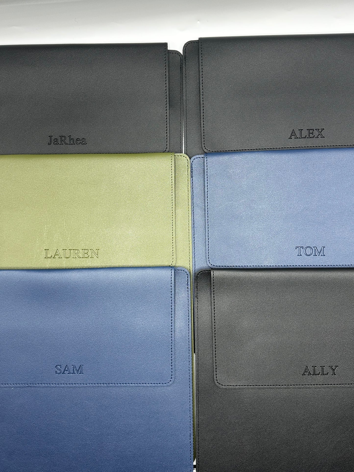 The Nomad Work Set | Custom Debossed Leather Laptop Sleeve Set – Sleeve, Mousepad & Cable Pouch (14/15”)