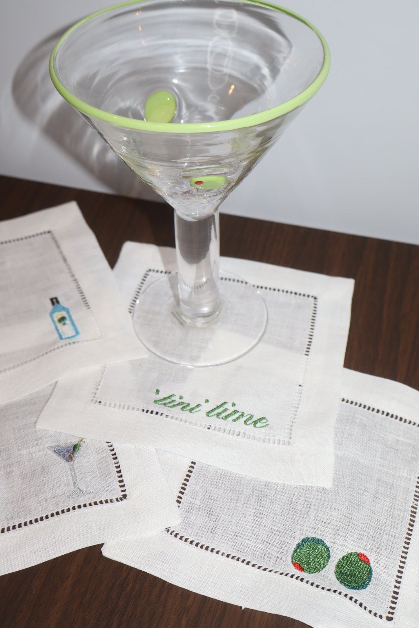 The Happy Hour | Martini Linen Coasters, Pack of 4