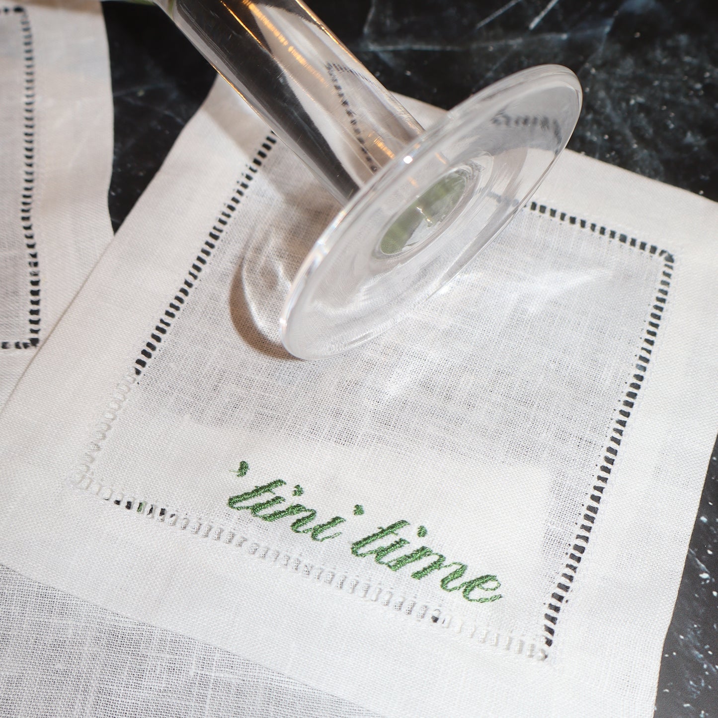 The Happy Hour | Martini Linen Coasters, Pack of 4