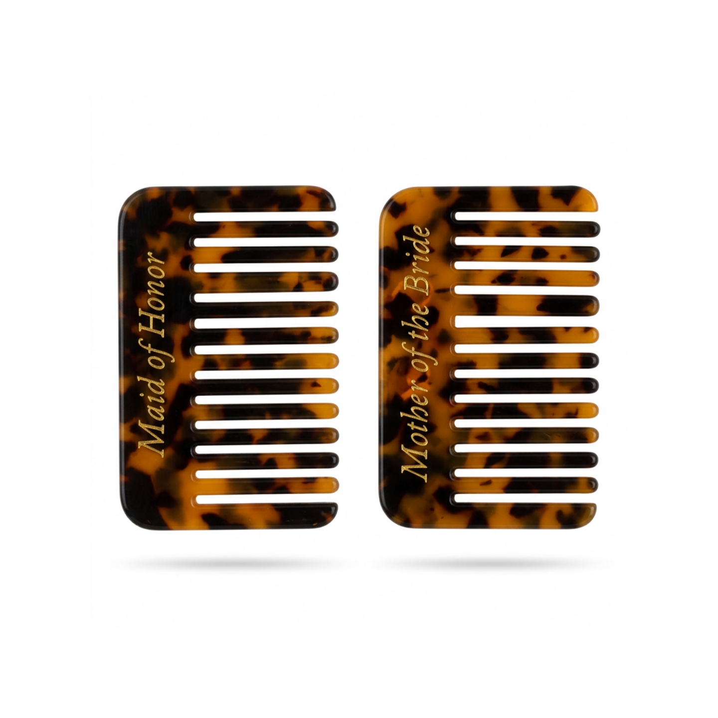 Personalized Tortoiseshell Hair Comb – Gold or Silver Foil