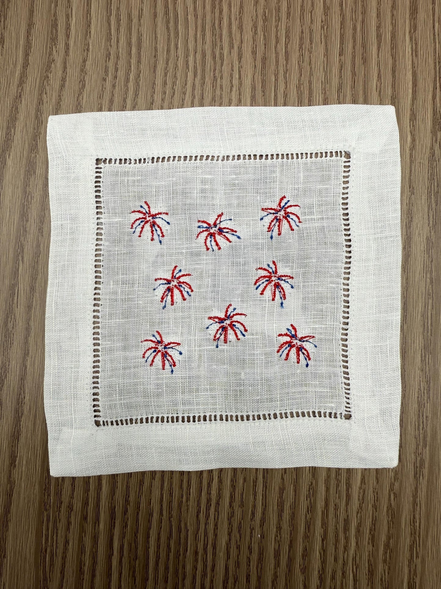Party in The USA | Embroidered Linen Coasters
